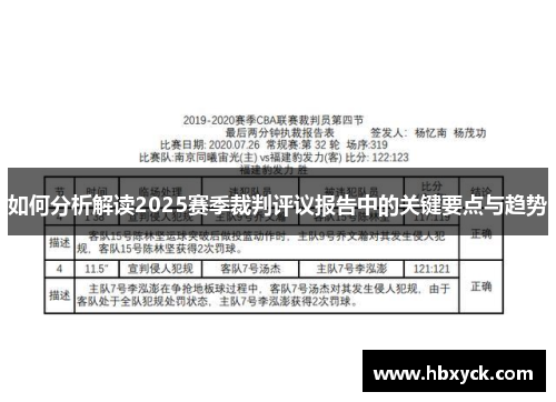 如何分析解读2025赛季裁判评议报告中的关键要点与趋势
